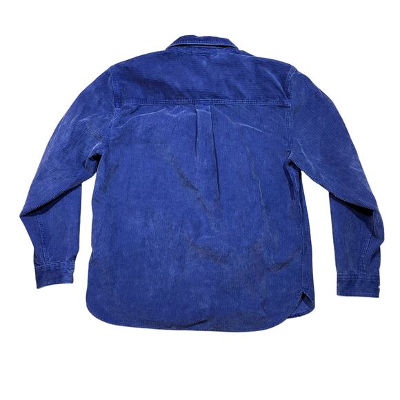 NWT Urban Outfitters Corduroy Work Shirt Blue Button Up - Picture 4 of 4
